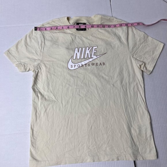 Nike Sportswear T-Shirt Women's Small Cream and Brown - Picture 5 of 7